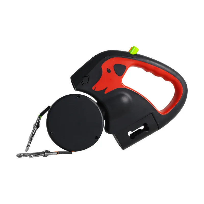 Retractable Dual Leash with LED Flashlight - The Canine Cart