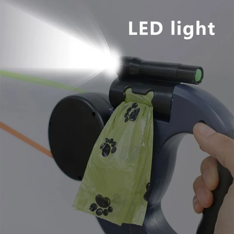 360° Reflective Dual Dog Leash with LED Light - The Canine Cart