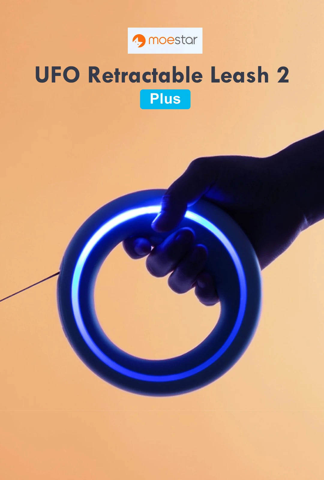UFO Retractable Dual Leash with LED Light - The Canine Cart