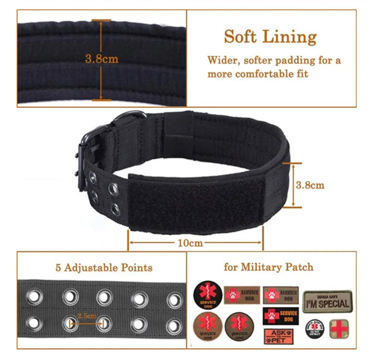 Reflective Tactical Dog Collar - The Canine Cart