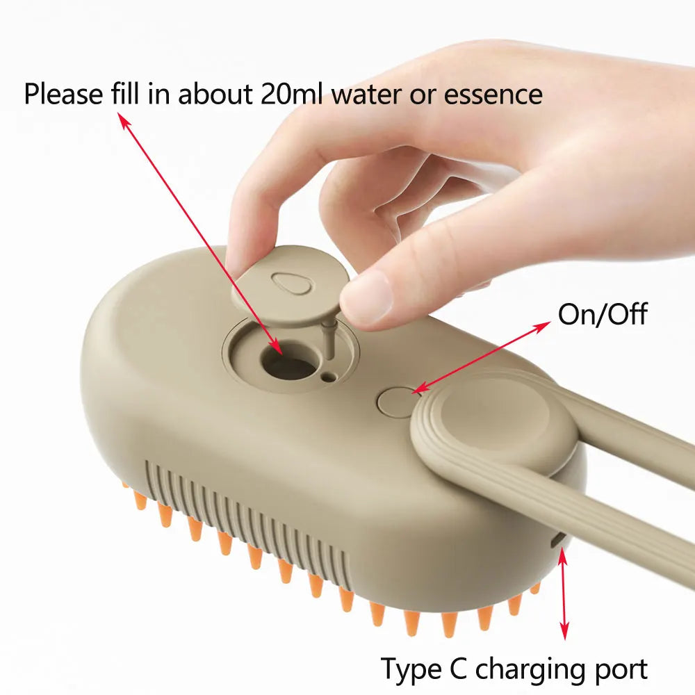 3-in-1 Electric Steam Brush for Dogs - The Canine Cart