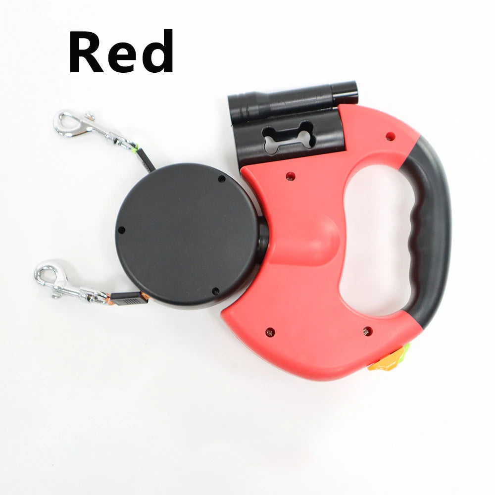360° Reflective Dual Dog Leash with LED Light - The Canine Cart