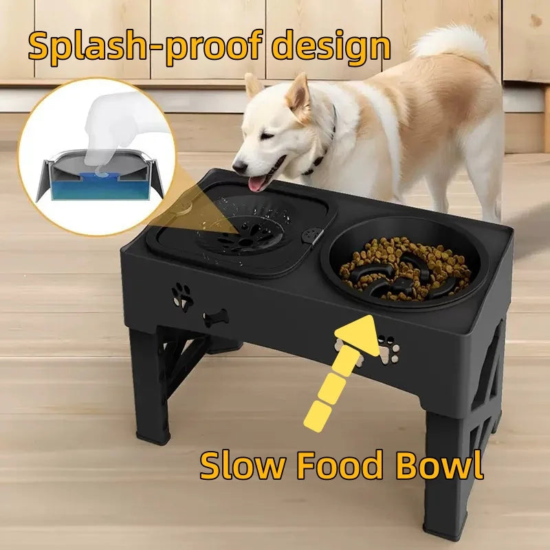 3-in-1 Elevated Slow Feeder Dog Bowl - The Canine Cart
