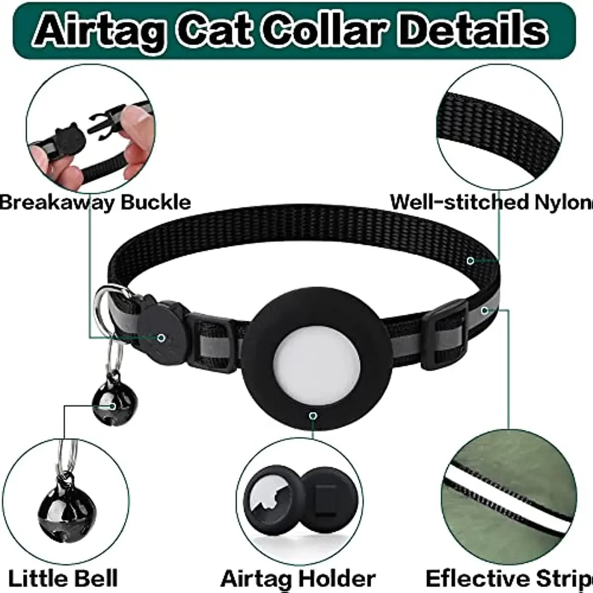Reflective Dog Collar with Apple AirTag - The Canine Cart