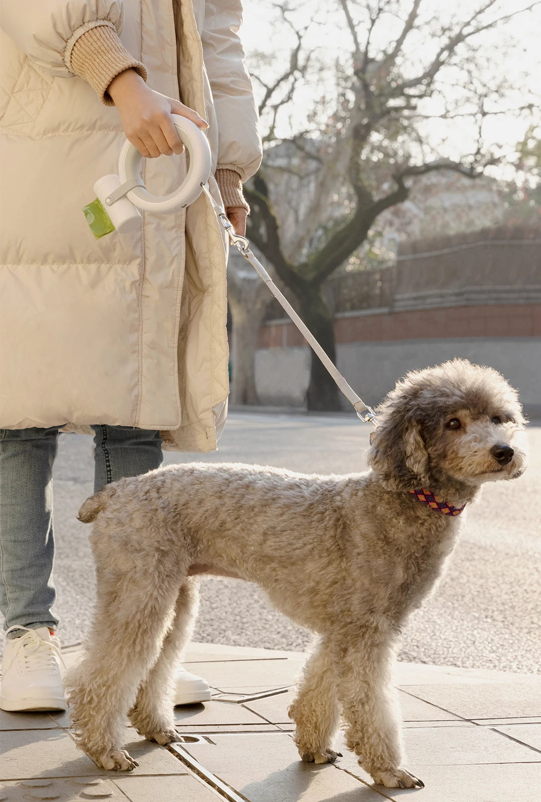UFO Retractable Dual Leash with LED Light - The Canine Cart