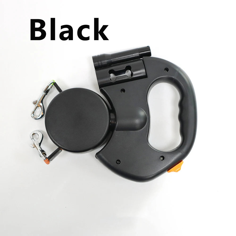 360° Reflective Dual Dog Leash with LED Light - The Canine Cart