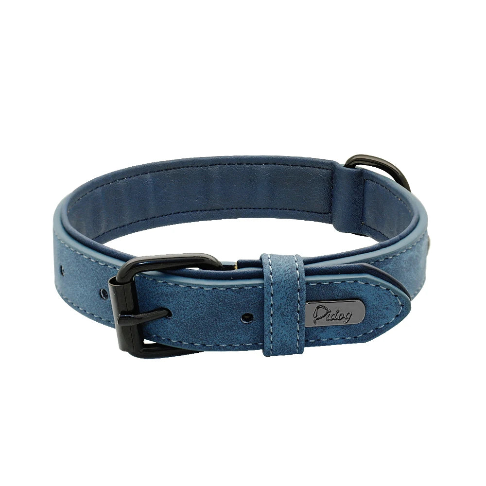 Soft Padded Leather Dog Collar - The Canine Cart