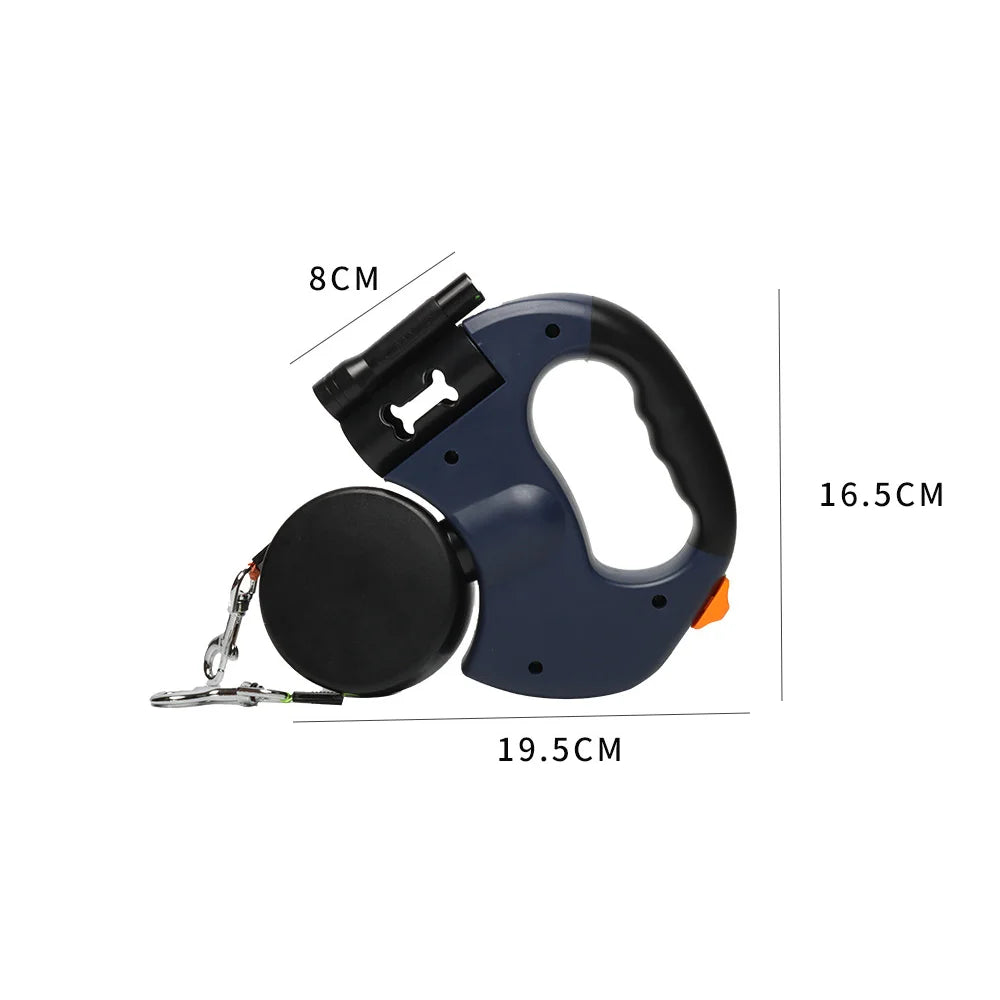 360° Reflective Dual Dog Leash with LED Light - The Canine Cart