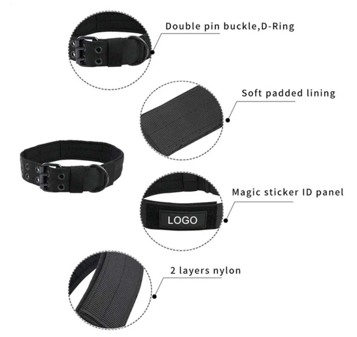 Reflective Tactical Dog Collar - The Canine Cart