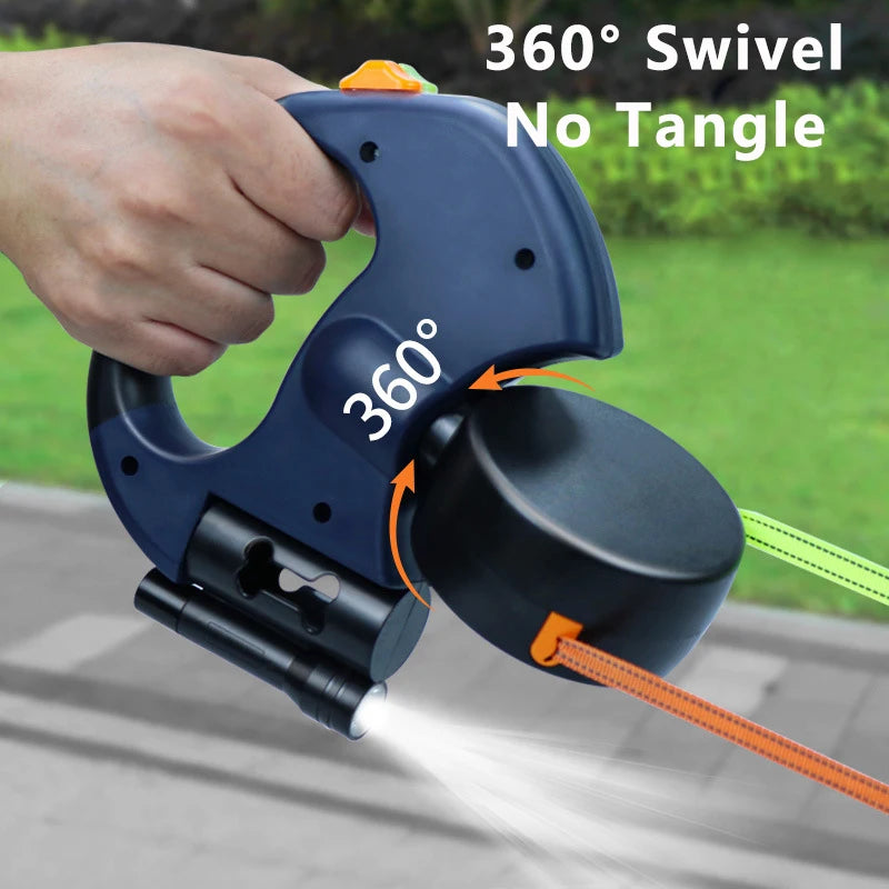 360° Reflective Dual Dog Leash with LED Light - The Canine Cart