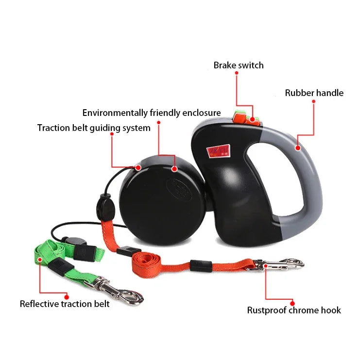 Tangle-Free Dual leash for Two Dogs - The Canine Cart