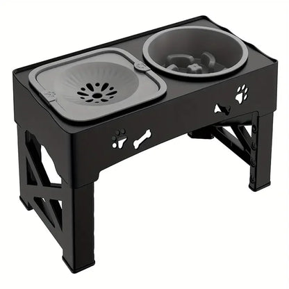 3-in-1 Elevated Slow Feeder Dog Bowl - The Canine Cart