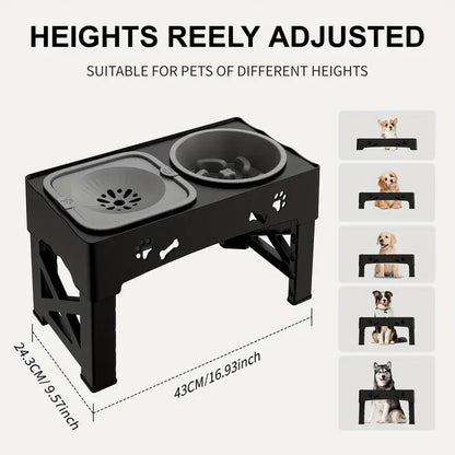 3-in-1 Elevated Slow Feeder Dog Bowl - The Canine Cart