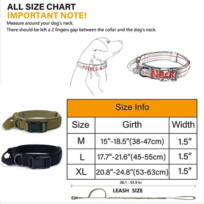 Tactical & Adjustable Dog Collar - The Canine Cart