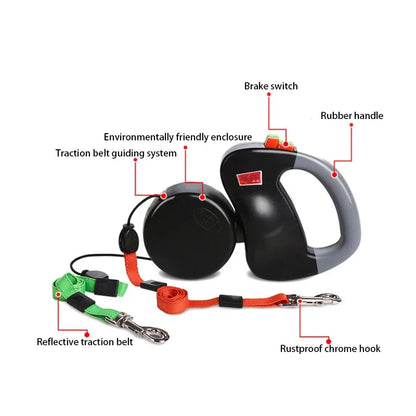 Tangle-Free Dual leash for Two Dogs - The Canine Cart