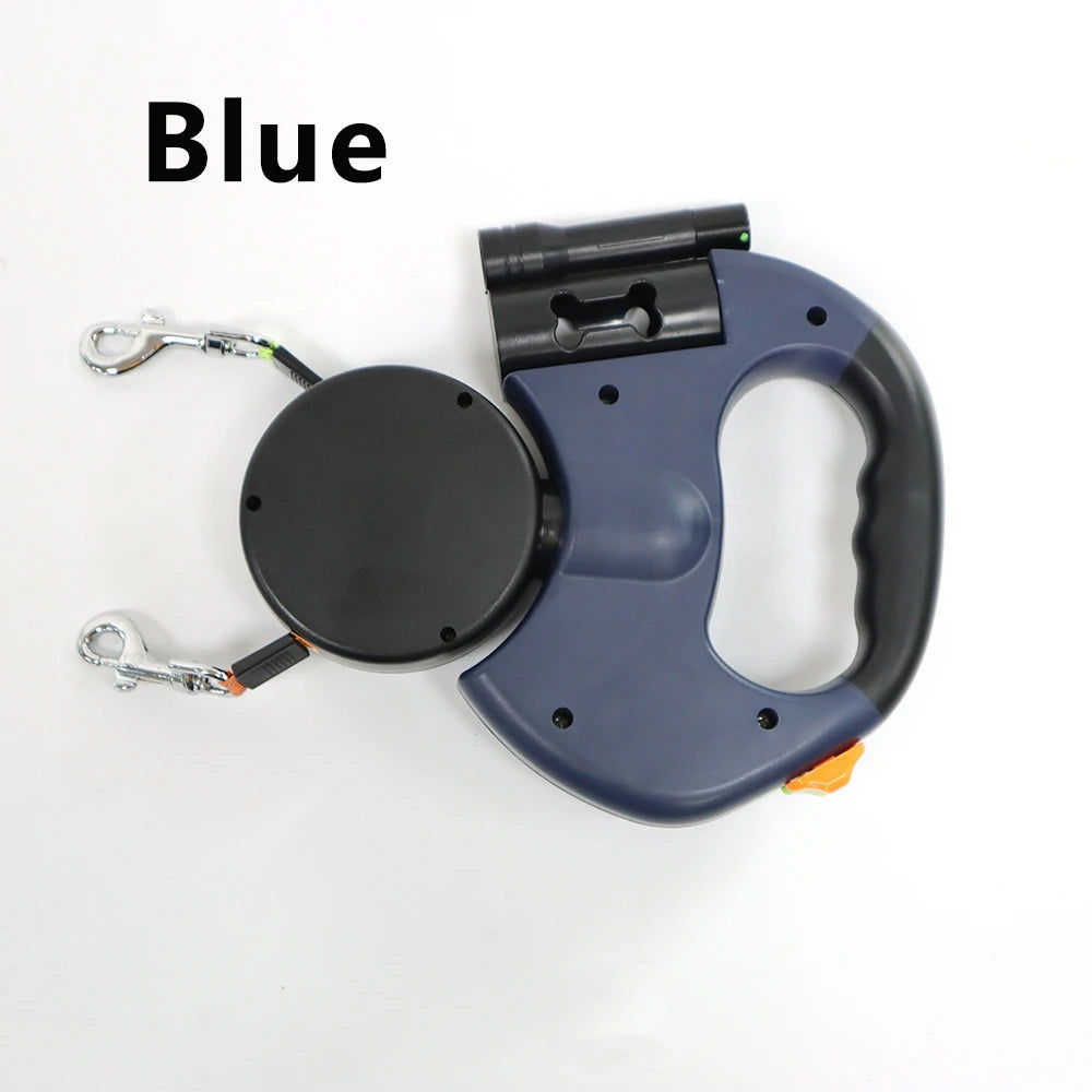 360° Reflective Dual Dog Leash with LED Light - The Canine Cart
