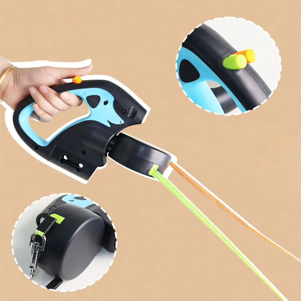 Retractable Dual Leash with LED Flashlight - The Canine Cart