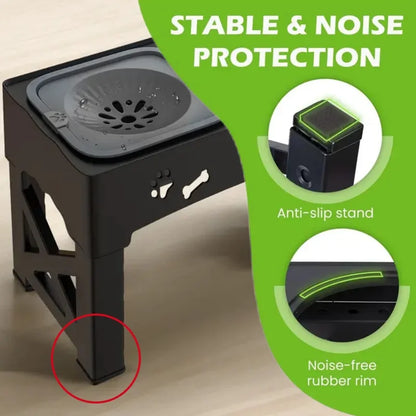 3-in-1 Elevated Slow Feeder Dog Bowl - The Canine Cart